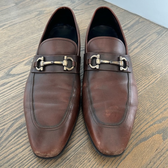 Ferragamo Slip-on Leather Loafers, Size US 12 - Picture 2 of 16